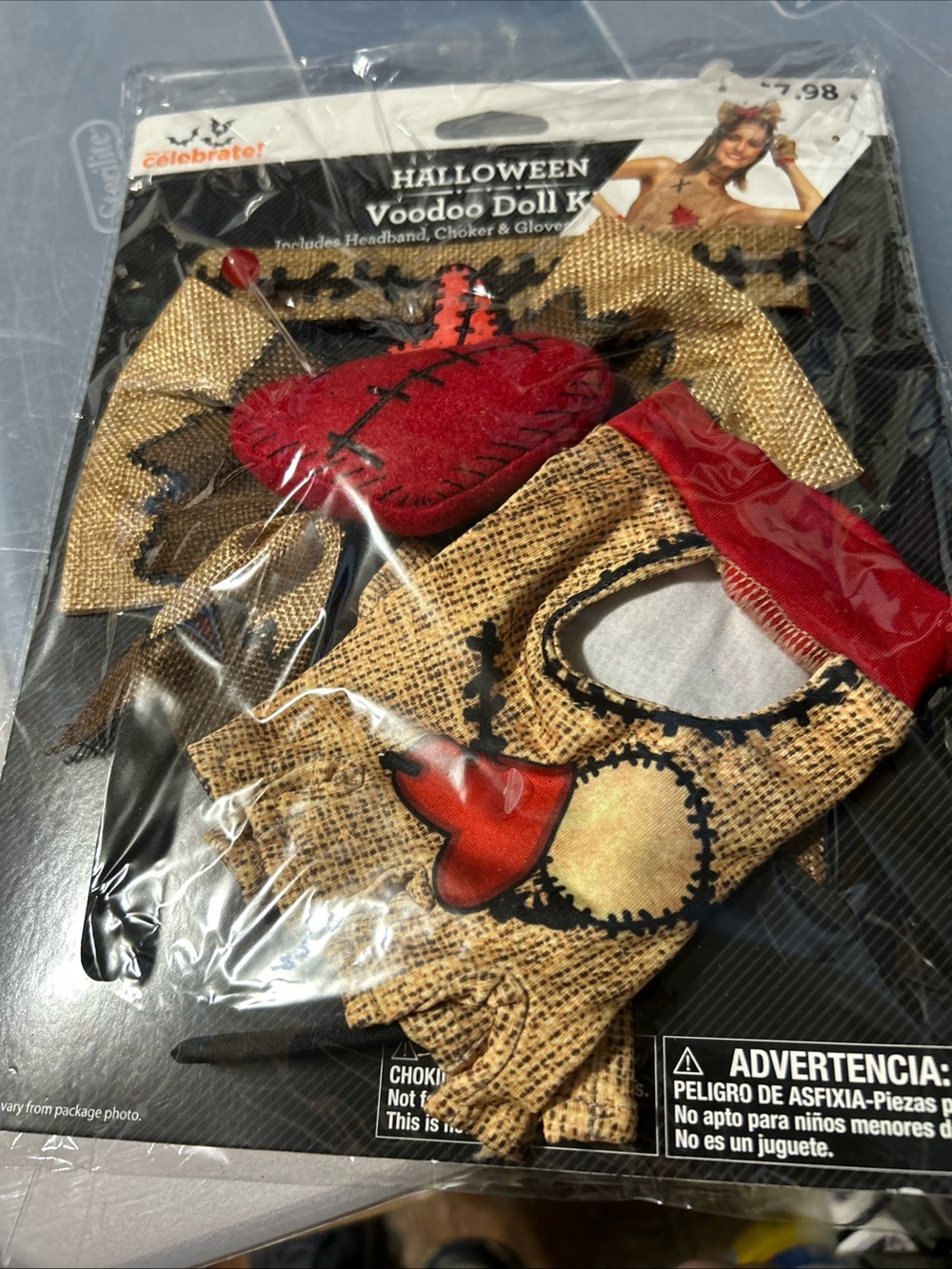 Halloween Voodoo Doll Accessory Set - Red & Burlap